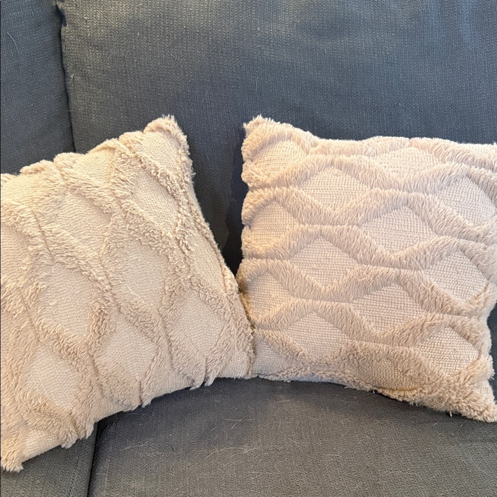 Textured Cream Throw Pillows